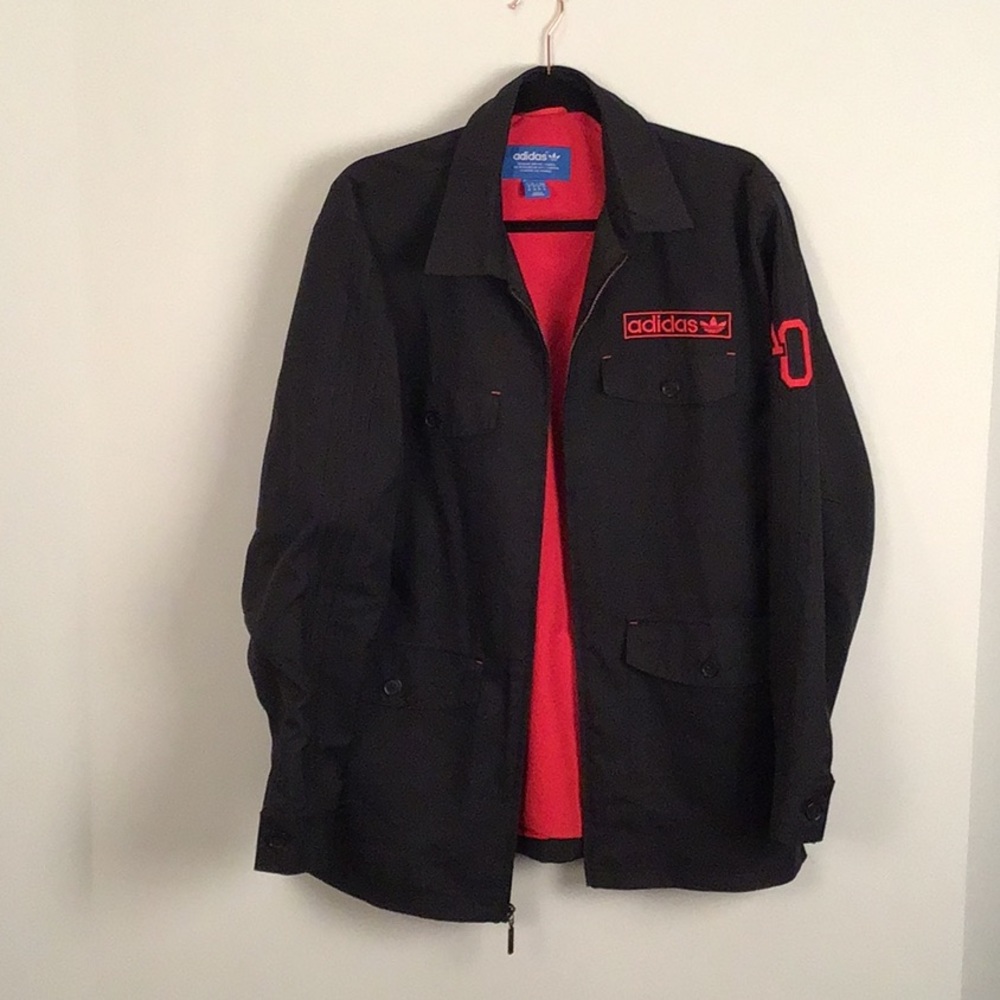 Adidas field jacket men size M (black and red)